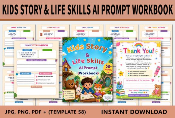 Download Kids Story &amp; Life Skills AI Prompt Work - Story Collection