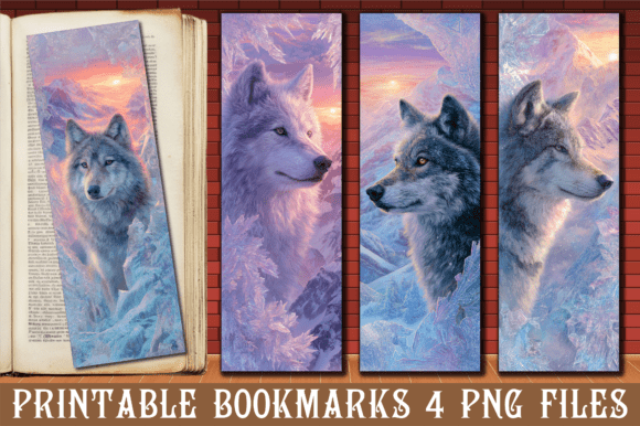 Download Icy Mountain Peak Winter Wolf Bookmark - Premium Resources